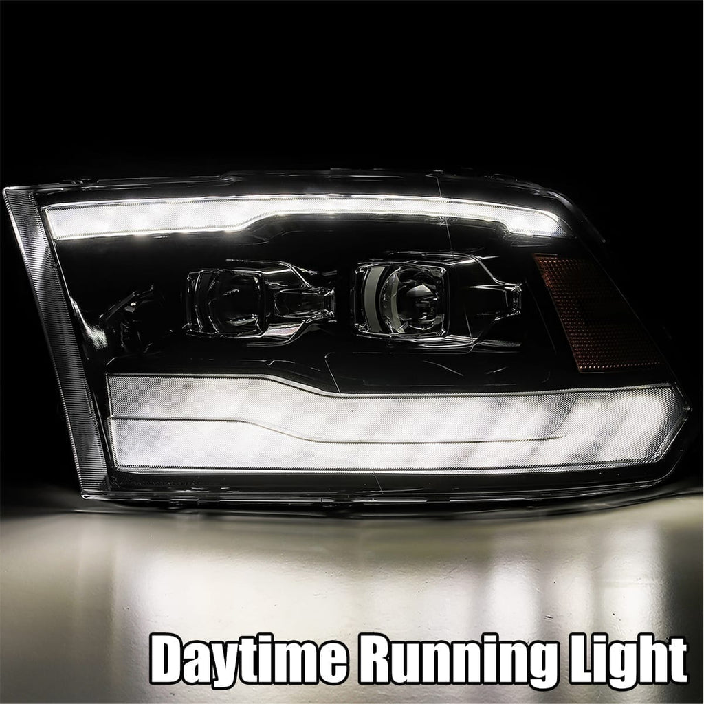 09-18-Ram-1500Hd-Luxx-Proj-Headlight-Plnk-Style-Jet-Blk-WActiv-LightSeq-SignalSmoked-Drl