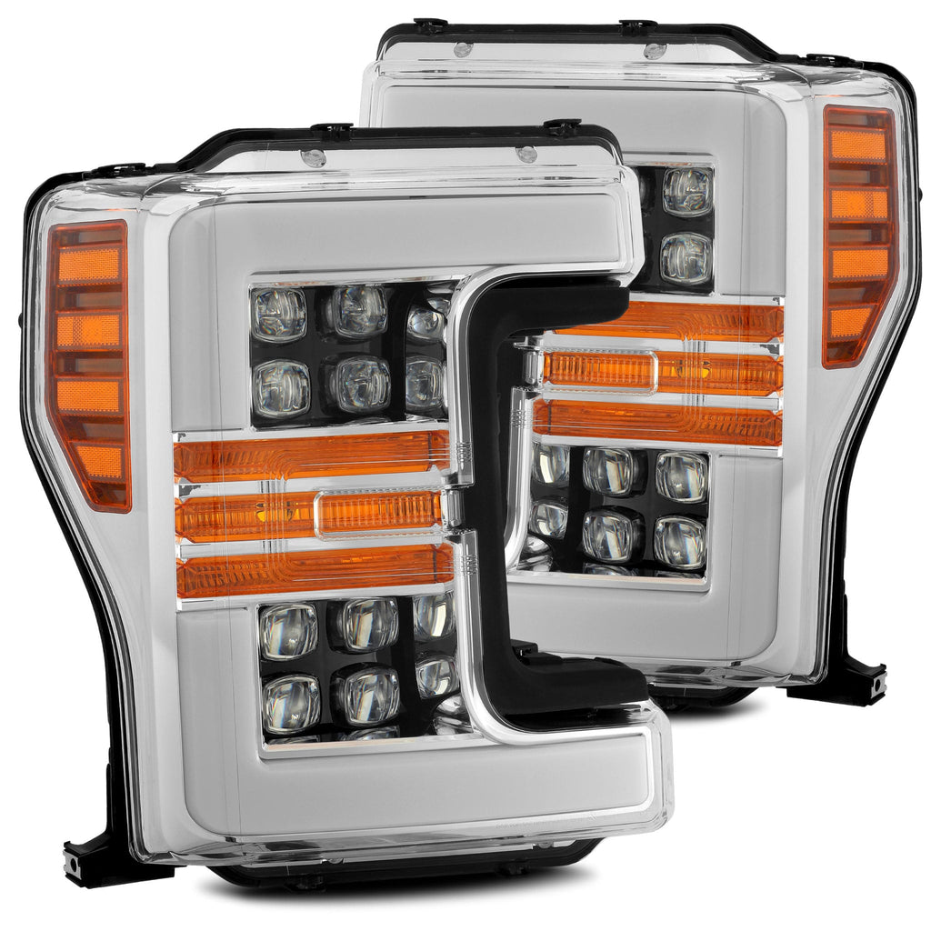 17-19-Ford-F-250-Sd-Nova-Led-Proj-Headlights-Plank-Style-Chrome-WActiv-LightSeq-Signal
