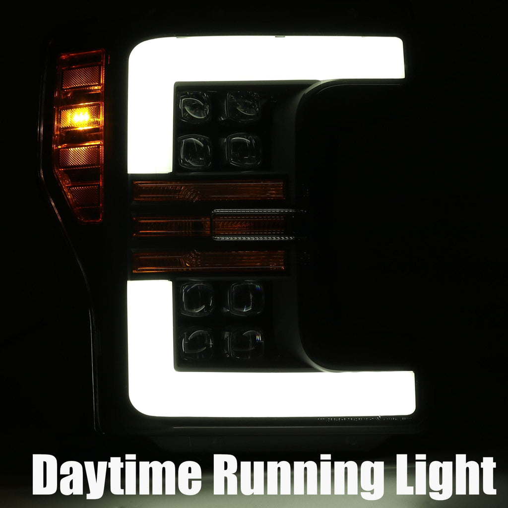 17-19-Ford-F-250-Sd-Nova-Led-Proj-Headlights-Plank-Style-Chrome-WActiv-LightSeq-Signal
