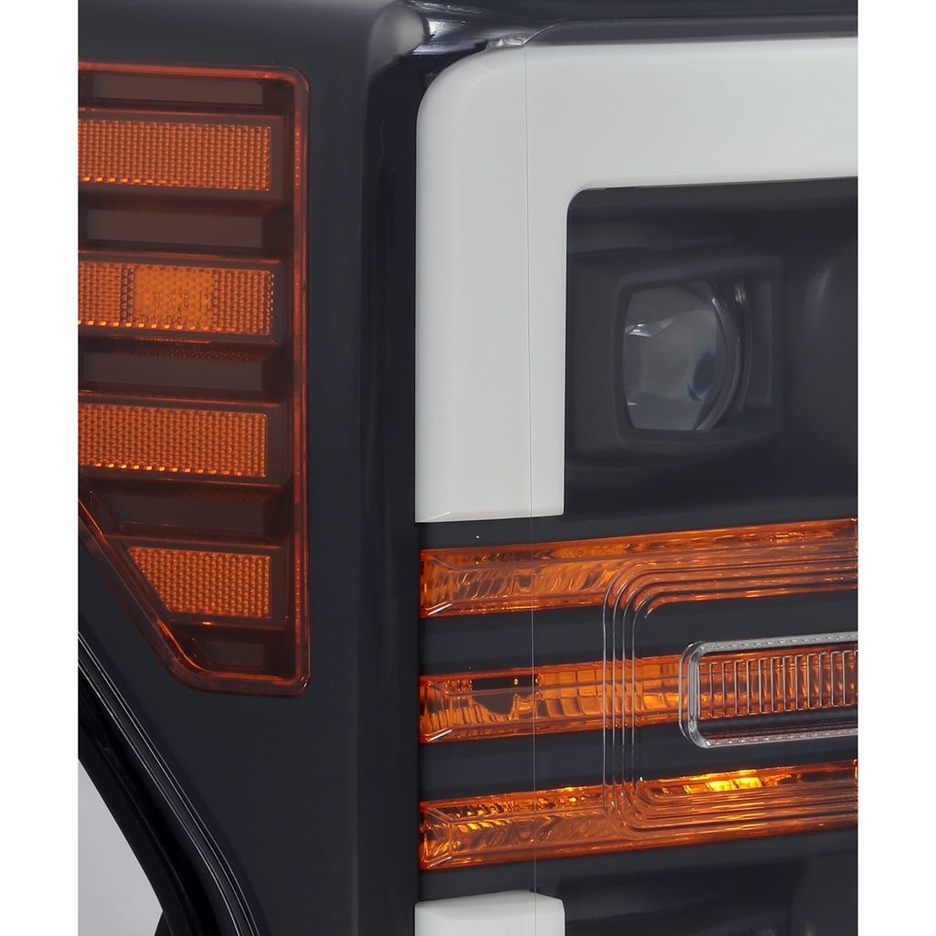 17-19-Ford-F-250-Sd-Pro-Series-Proj-Headlight-Plnk-Style-Matte-Blk-WActiv-LightSeq-Signal