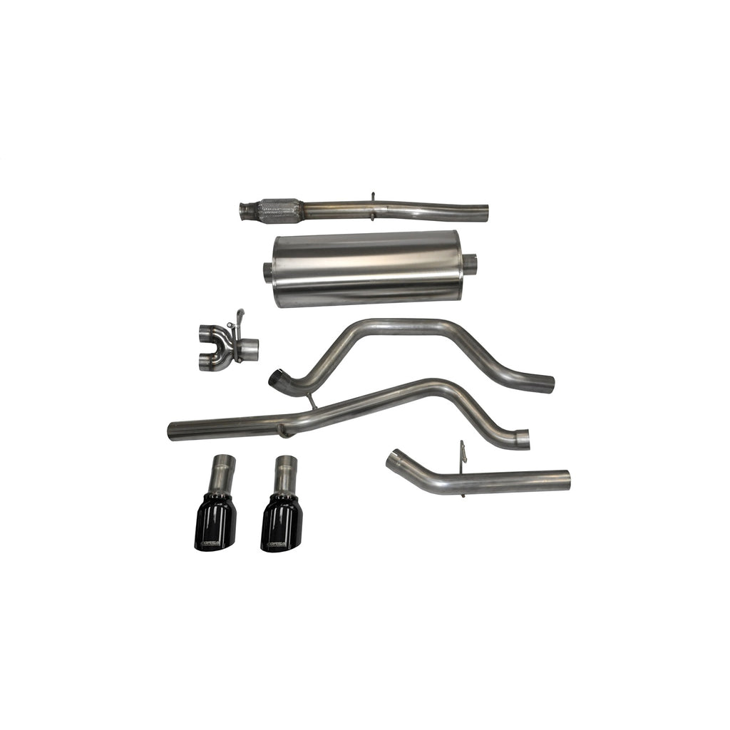 3.0-Inch-Cat-Back-Sport-Dual-Rear-Exit-Exhaust-4.0-Inch-Black-Tips-14-Present-SilveradoSierra-CrewDouble-CabShortStandard-Bed-5.3L-V8-143.5-Inch-Wb-Stainless-Steel-Corsa-Performance