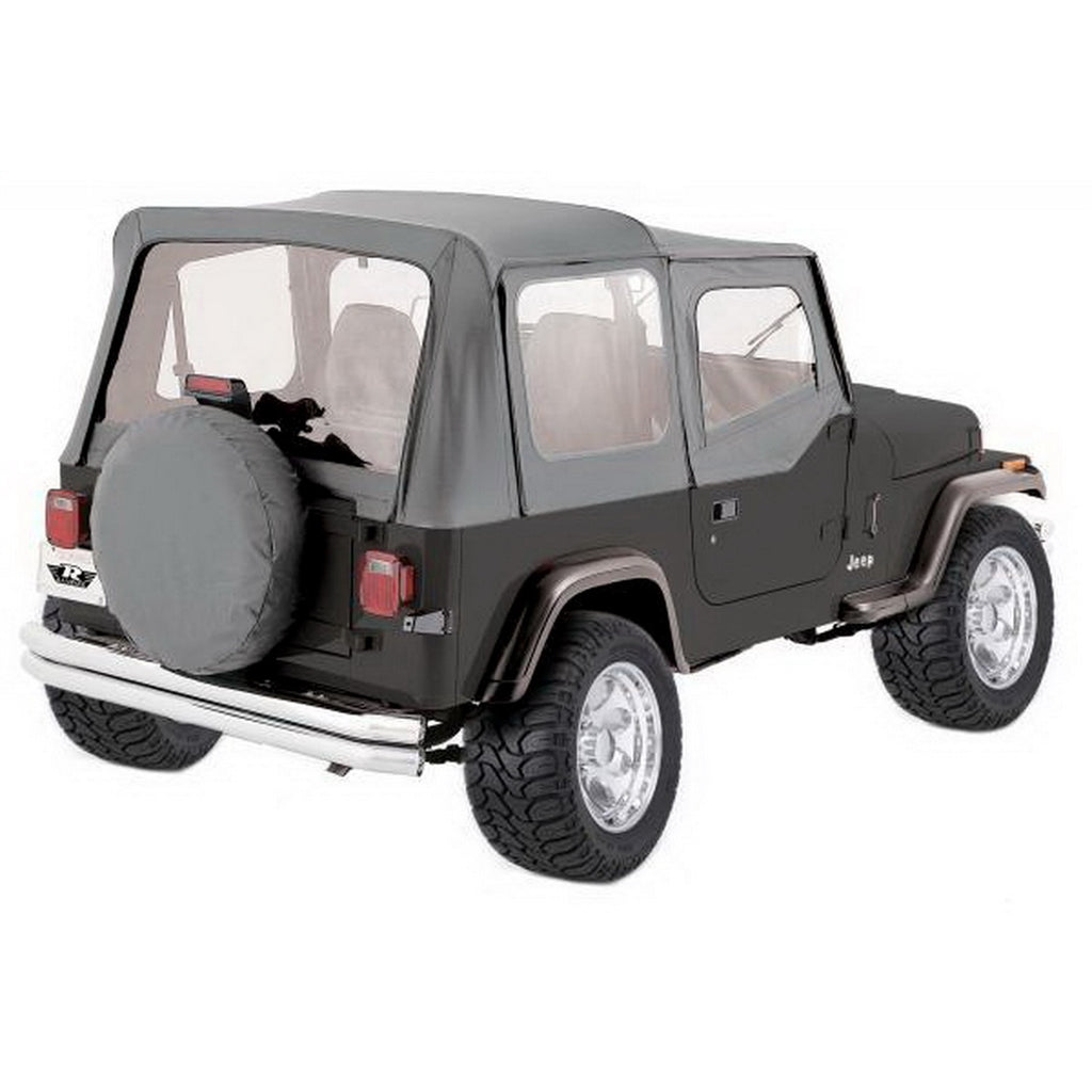 9295-Wrangler-Clear-Windows-Gray-Denim-Complete-Repl-Soft-Top-Kit-WDoor-Skins-For-12-Dr-Model