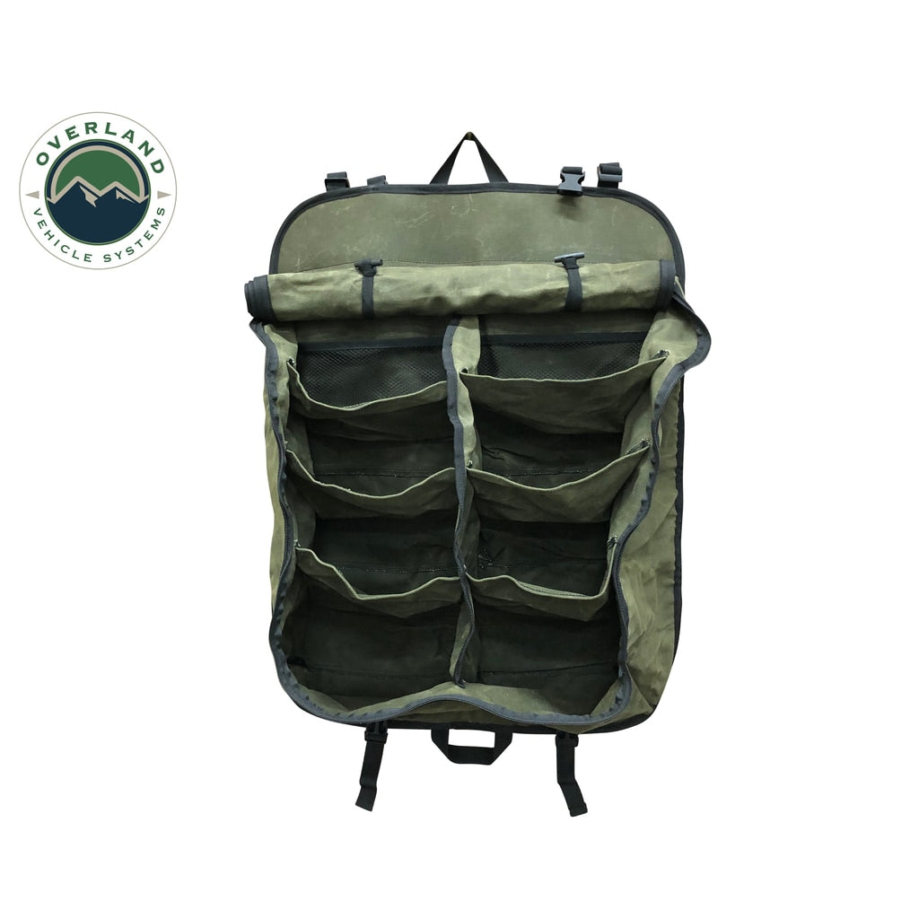 Camping Storage Bag 9 Storage Bins 16 Lb Waxed Canvas