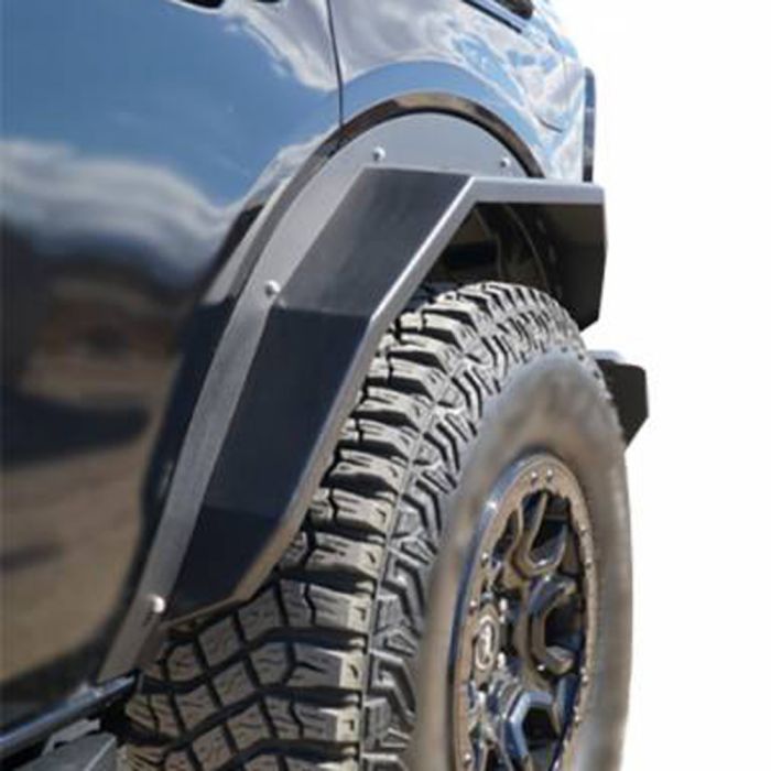 Heavy Duty Sheet Metal Plate Rear Fender Flares - Textured Black (4 Door)