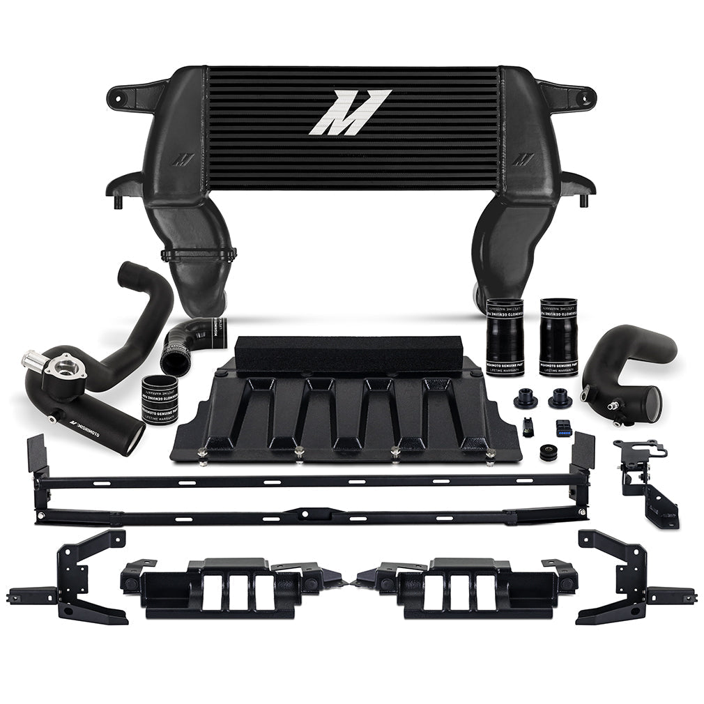 High-Mount Intercooler Kit, 2021+ Ford Bronco 2.3L, Black Core, Black Pipes