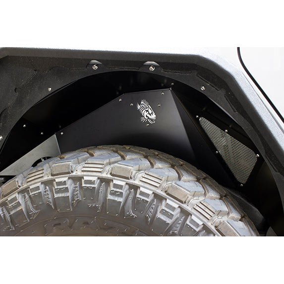 Jeep-Jl-Inner-Fenders-For-18-Current-Wrangler-Jl-Rear-Pair-Aluminum-Black-Powdercoat-Fishbone-Offroad