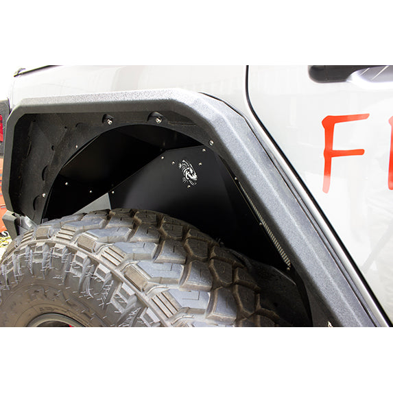 Jeep-Jl-Inner-Fenders-For-18-Current-Wrangler-Jl-Rear-Pair-Aluminum-Black-Powdercoat-Fishbone-Offroad