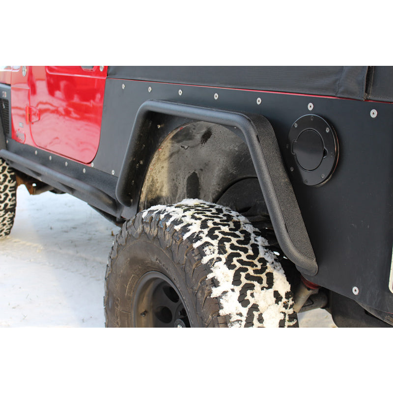 Jeep-Tj-Tube-Fender-Set-Of-4-Front-And-Rear-97-06-Wrangler-Tj-Steel-Black-Textured-Powdercoat-Fishbone-Offroad