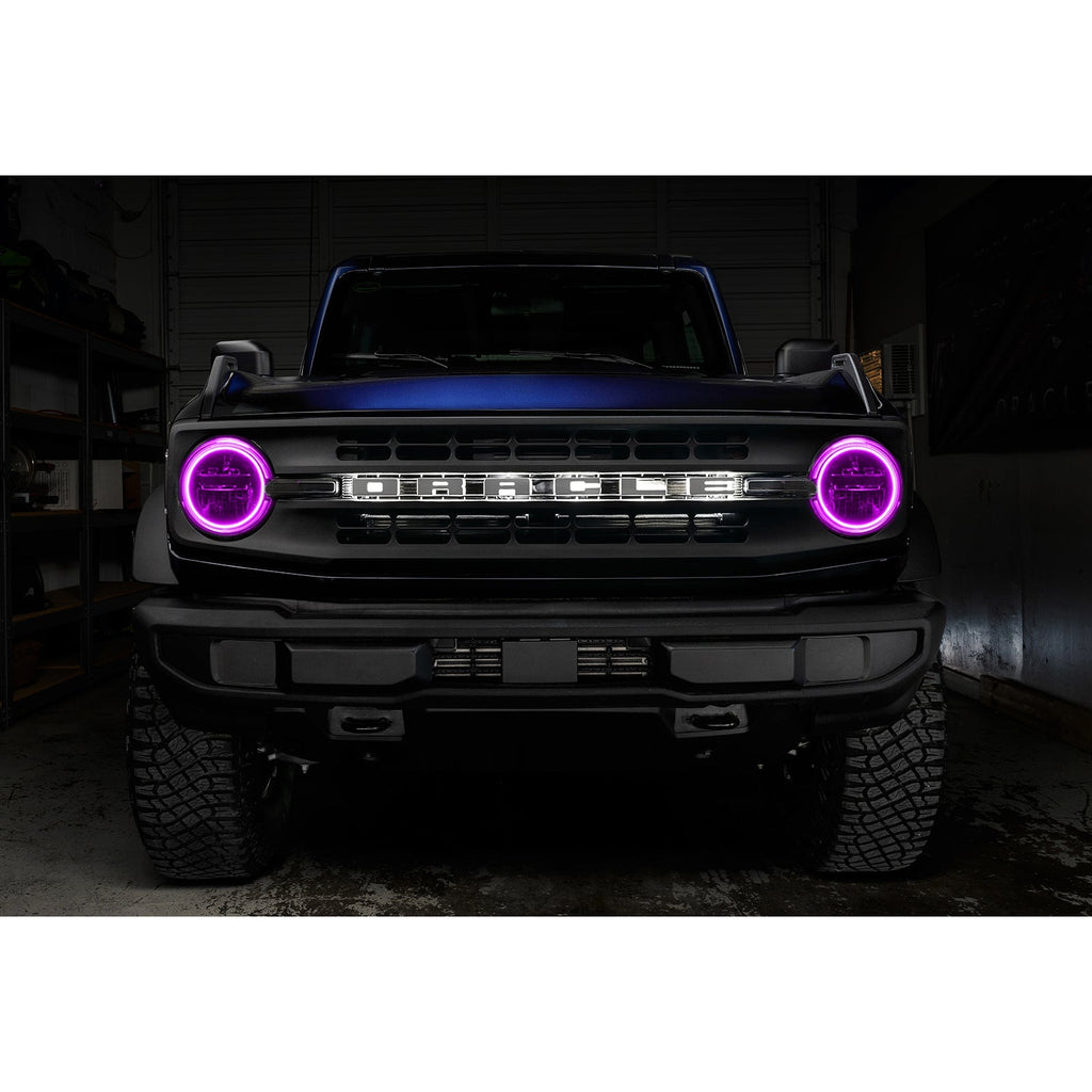 Oracle 2021 Ford Bronco Base Headlight Led Halo Kit - Colorshift - W/ Rf Controller