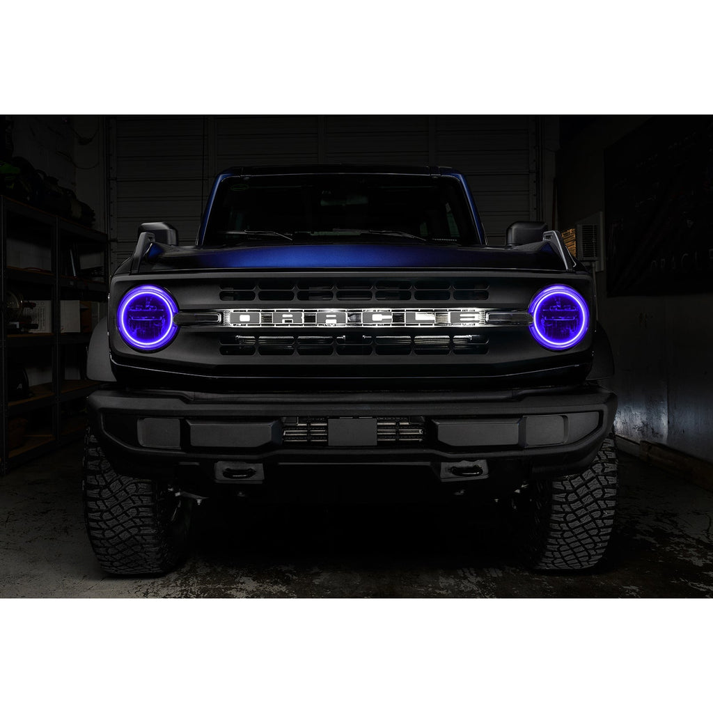 Oracle 2021 Ford Bronco Base Headlight Led Halo Kit - Colorshift - W/ Rf Controller