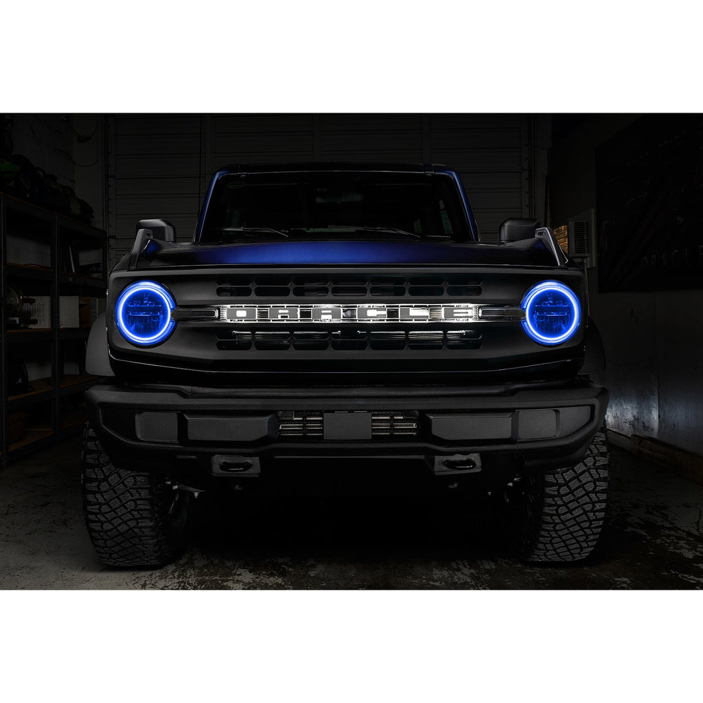 Oracle 2021 Ford Bronco Base Headlight Led Halo Kit - Colorshift - W/ Rf Controller