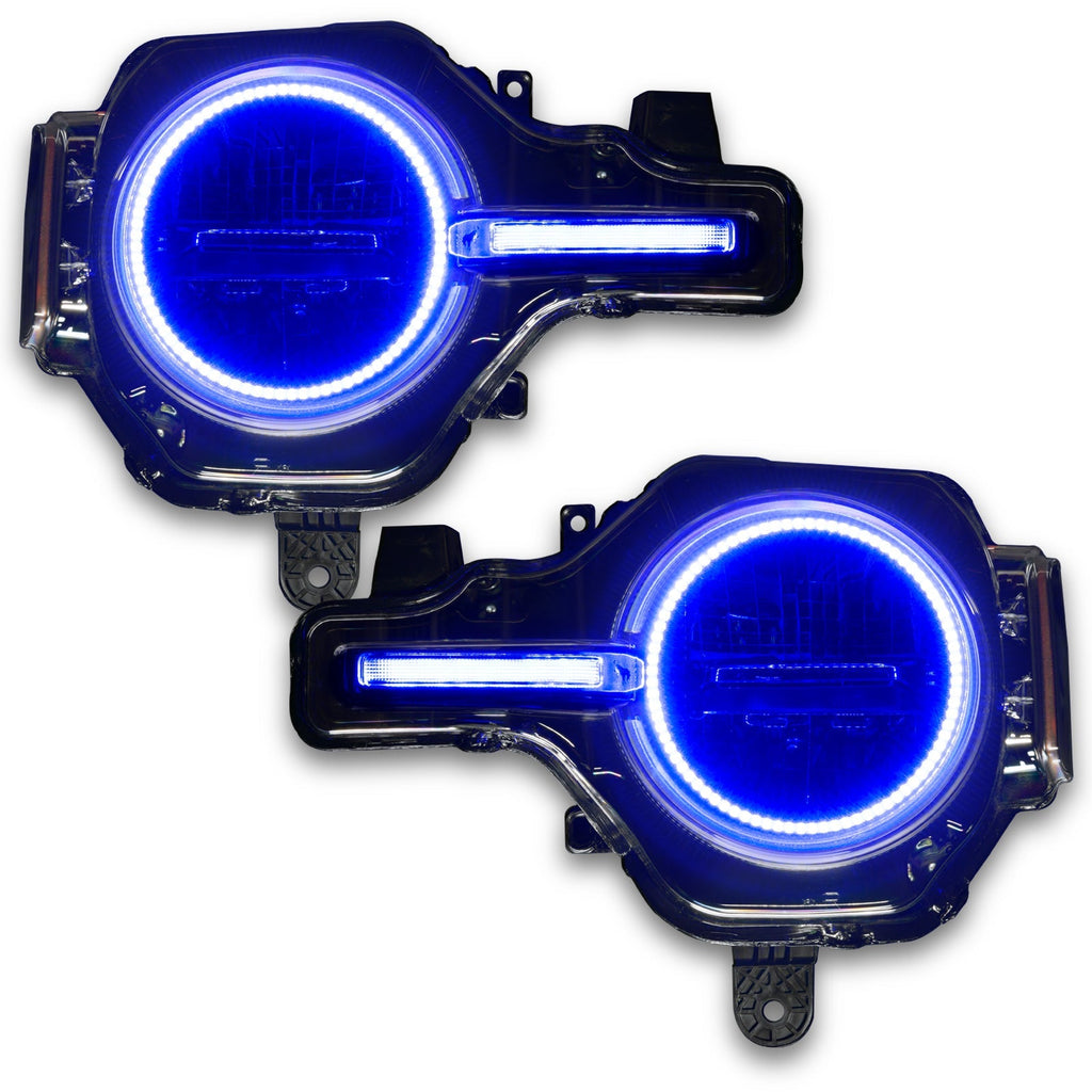 Oracle 21-22 Ford Bronco Headlight Halo Kit W/Drl Bar - Base Headlights Colorshift -W/No Controller
