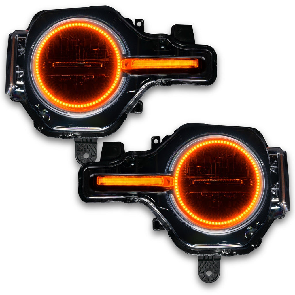 Oracle 21-22 Ford Bronco Headlight Halo Kit W/Drl Bar - Base Headlights Colorshift -W/No Controller