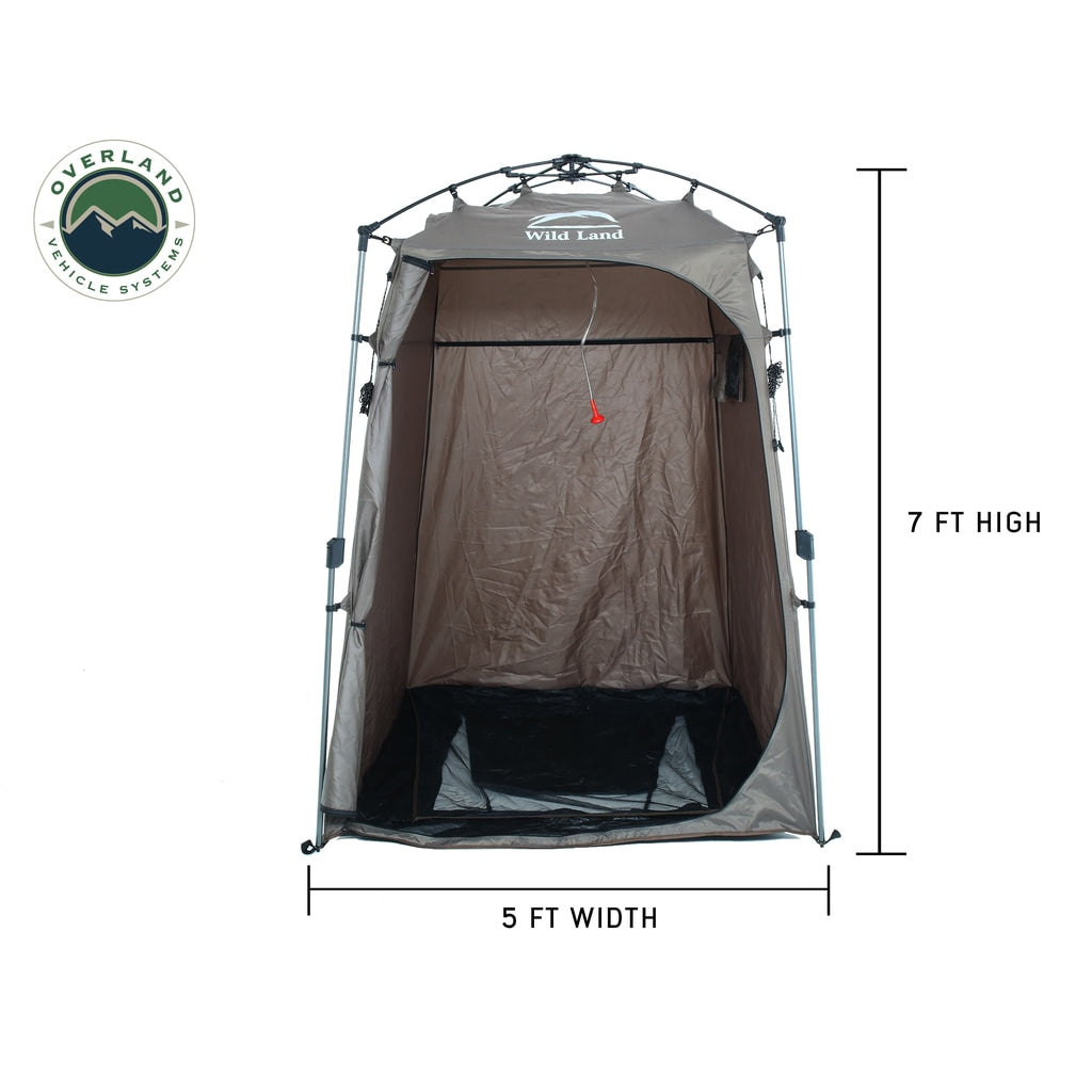 Portable Shower And Privacy Room Retractable Floor, Amenity Pouches 5X7' Quick Set Up