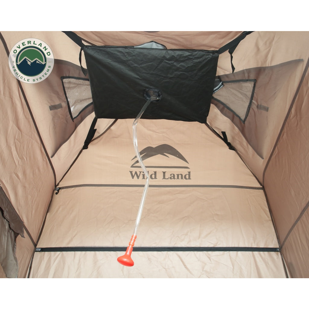 Portable Shower And Privacy Room Retractable Floor, Amenity Pouches 5X7' Quick Set Up