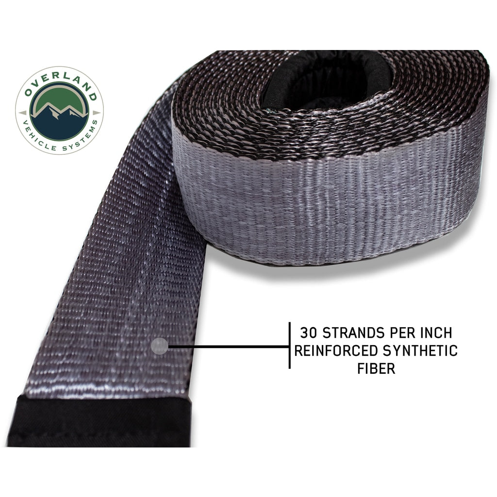 Tow Strap 40,000 Lb 4" X 8' Gray With Black Ends & Storage Bag